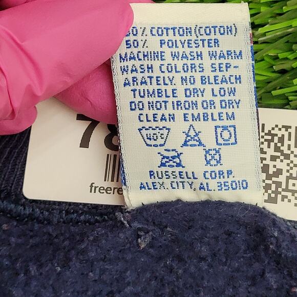 Vintage University-of Michigan Sweatshirt L/XL 23x25 Blue - Picture 7 of 13